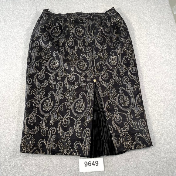 Grace Dresses & Skirts - Grace Ephesians 2:8 Straight & Pencil Skirt Womens 18 Black Floral Lined Pleated